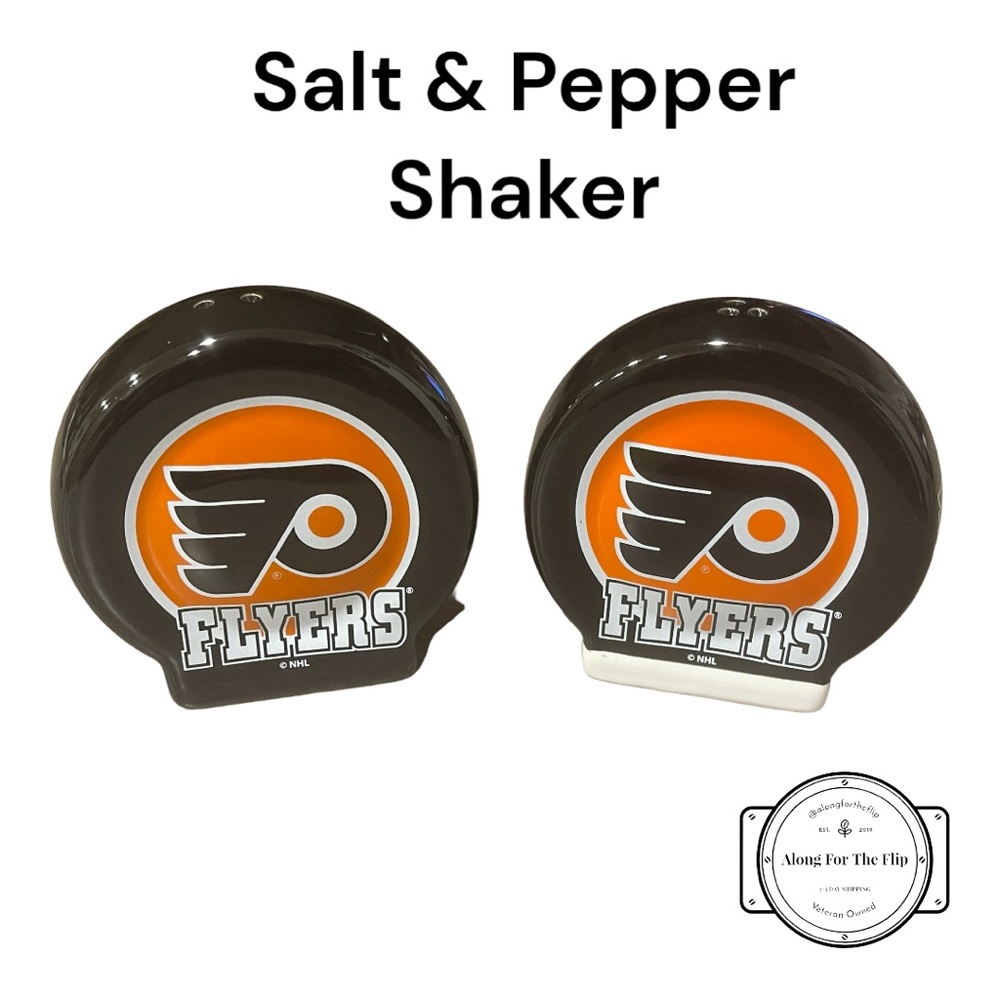NHL Philadelphia Flyers Hockey Puck Salt Pepper Shaker